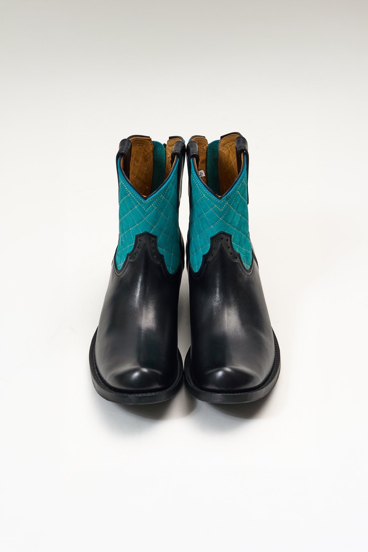 ®️× Magical Design × ZERROWS "Back zip Western boots Roper toe" BLK×TQ