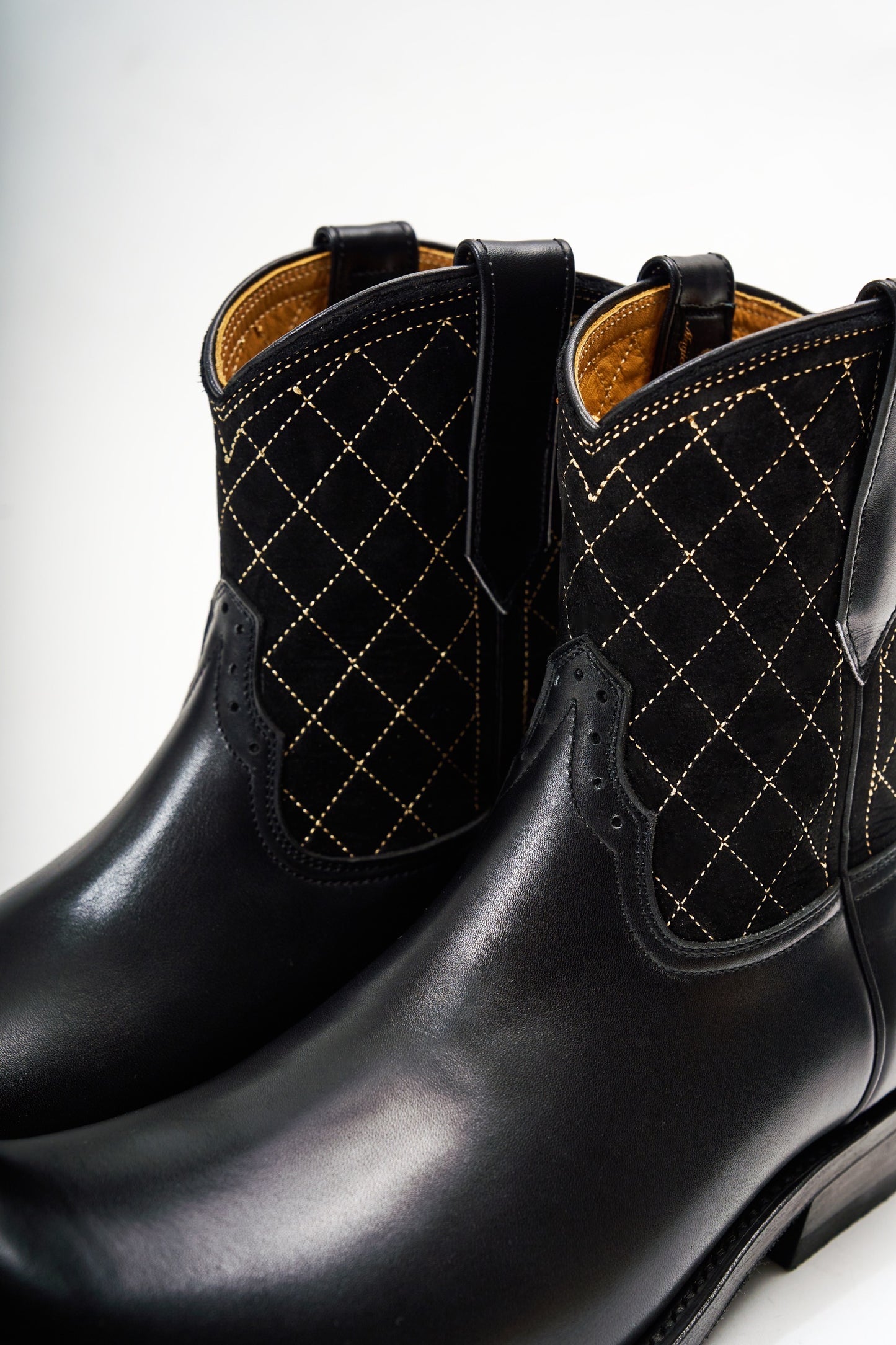®️× Magical Design × ZERROWS "Back zip Western boots Roper toe" BLK