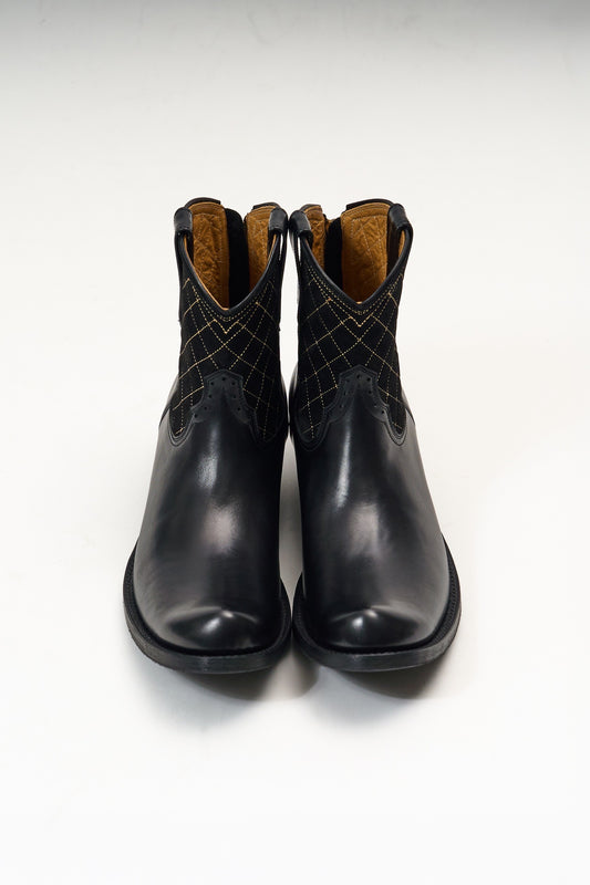 ®️× Magical Design × ZERROWS "Back zip Western boots Roper toe" BLK
